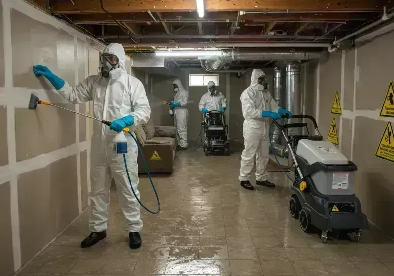 Basement Moisture Removal and Structural Drying process in Fairburn, GA